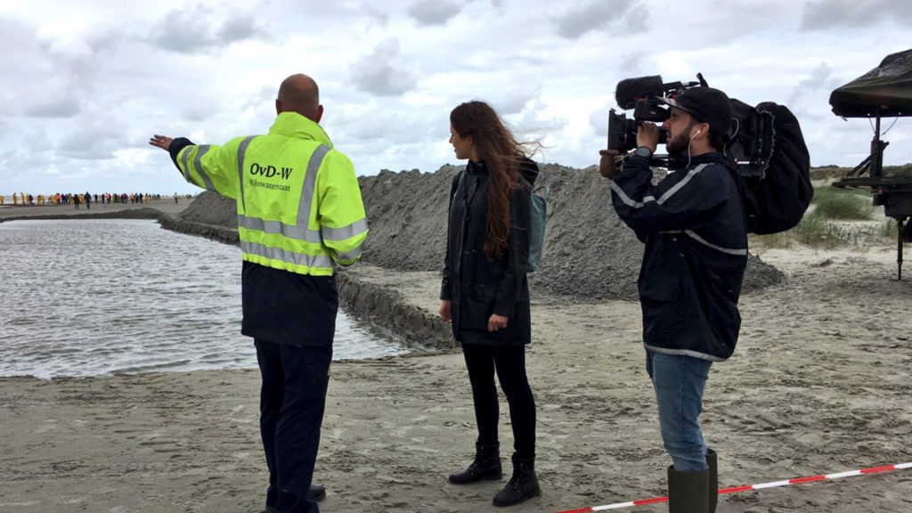 Filmploeg in waddengebied